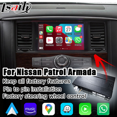 อินเตอร์เฟส Android Auto Carplay แบบไร้สายสำหรับ Nissan Patrol Armada Y62 10-16 IT08 08IT รวมถึง Japan Spec