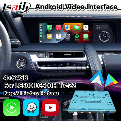 4G 64G กล่องนำทาง GPS Android Car Video Interface สำหรับ Lexus LC500 LC 500h 2017-2022