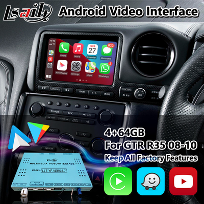 Lsailt Wireless Carplay Android Video Interface สำหรับ Nissan GTR R35 GT-R JDM 2008-2010
