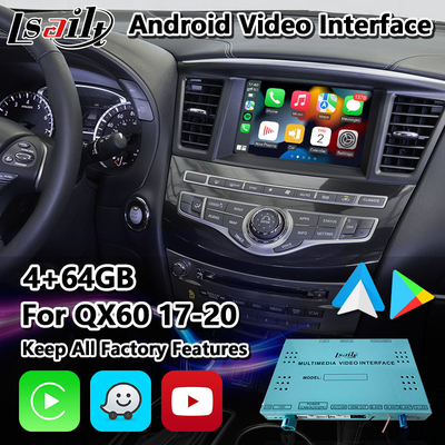 Lsailt GPS Navigation Android Carplay Interface สำหรับ Infiniti QX60 2017-2020