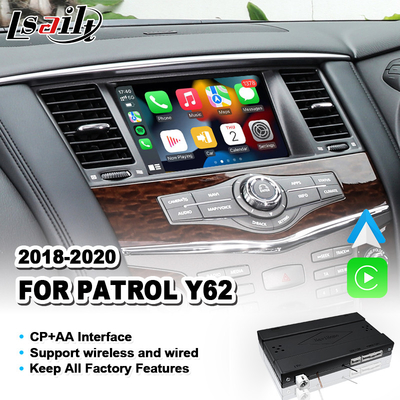 Lsailt Wireless Android Auto Carplay Integration Interface สำหรับ Nissan Patrol Y62 2018-2020