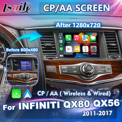 ไร้สาย Android Auto Carplay หน้าจอ HD ขนาด 8 นิ้วสำหรับ Infiniti QX80 QX56 2011-2017