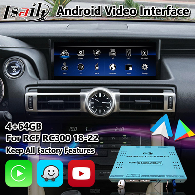 Lsailt 64G Android Carplay อินเทอร์เฟซสำหรับ Lexus RC300 RCF RC300h RC350 2018-2023