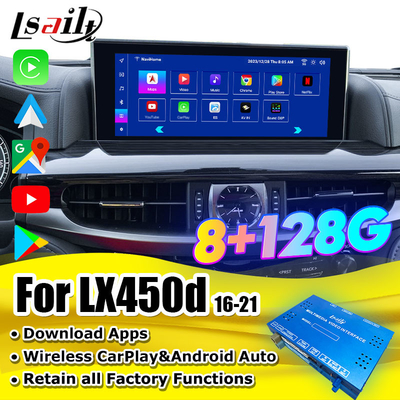 Lsailt Android CarPlay Interface สําหรับ Lexus LX LX570 LX460D 2013-2021 รองรับ YouTube, NetFlix, หน้าจอวางหัว