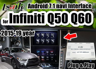 Android 7.1 อินเทอร์เฟซวิดีโอมัลติมีเดียรองรับ carpaly ไร้สาย/Android auto สำหรับ Infiniti 2015-2019 Q50 Q60