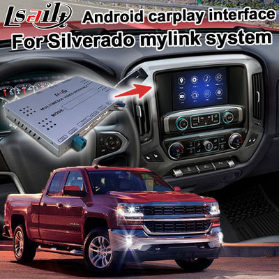กล่องนำทาง Android 9.0 สำหรับอินเทอร์เฟซวิดีโอ Chevrolet Silverado พร้อมลิงค์กระจกมองหลัง WiFi