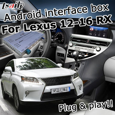 เล็กซัส RX350 รุ่น 12-15 อินเตอร์เฟซวิดีโอ, 2 / 3GB RAM Android นำทางกล่องตัวเลือก carplay android อัตโนมัติ
