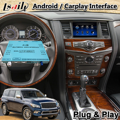 อินเทอร์เฟซการนำทาง GPS สำหรับรถยนต์ 1.8GHz Wireless Carplay สำหรับ Infiniti QX80 QX56 QX60 QX70