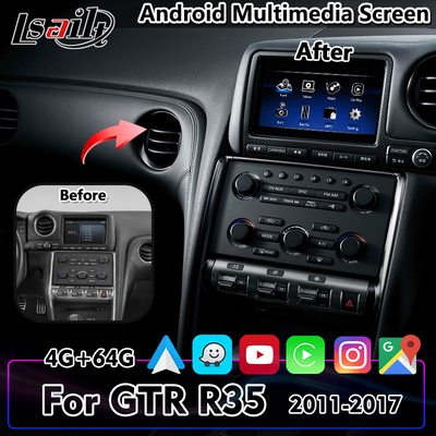 Lsailt 7 นิ้ว Android Carplay หน้าจอมัลติมีเดียสำหรับรถยนต์สำหรับ Nissan GTR R35 2011-2017