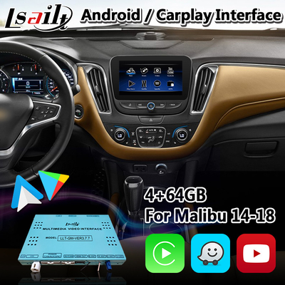 อินเทอร์เฟซมัลติมีเดียของ Chevrolet Malibu Android Carplay พร้อมระบบนำทางอัตโนมัติ Android ไร้สาย HDMI OUT