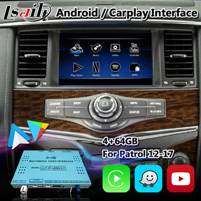 Lsailt Android Carplay Interface สำหรับ Nissan Patrol Y62 2011-2017 พร้อมระบบนำทาง GPS Youtube