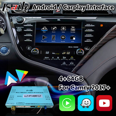 Andorid Carplay Car Navigation Box อินเตอร์เฟสวิดีโอมัลติมีเดียสำหรับ Toyota Camry Fujitsu