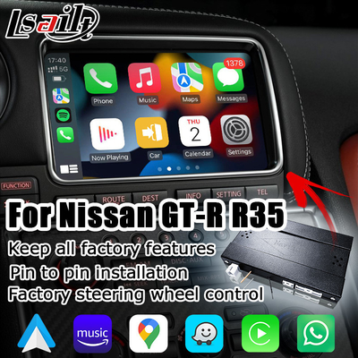 อินเทอร์เฟซ Carplay อัตโนมัติของ Android แบบไร้สายสำหรับ Nissan GT-R GTR R35 DBA 12-16 IT08 08IT รวมถึง Japan Spec