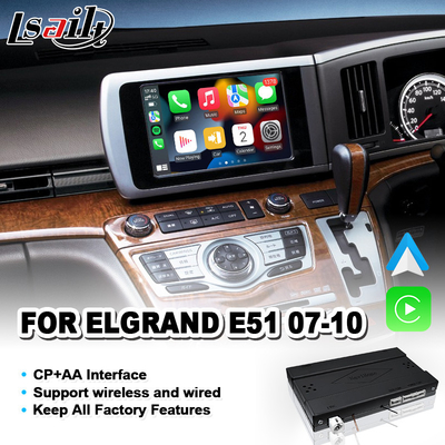 Lsailt Carplay Android Auto Video Interface สำหรับ Nissan Elgrand E51 Series 3 2007-2010