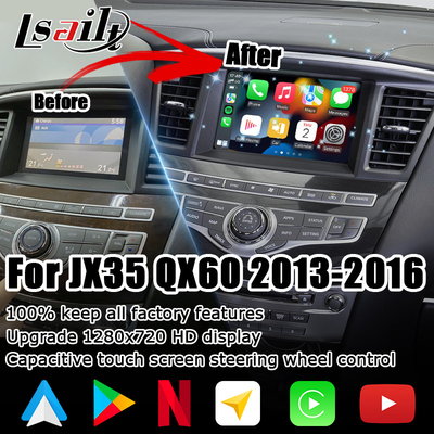 HD หลายนิ้วหน้าจอสัมผัส carplay android อัพเกรดอัตโนมัติสำหรับ Infiniti QX60 JX35 2013-2016 IT06