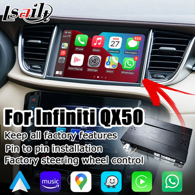 กล่องสื่อไร้สาย Carplay Android Auto สำหรับการอัพเกรด Infiniti QX50 2018 OEM
