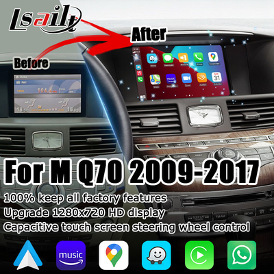 Infiniti M35 M25 Q70 Q70L ไร้สาย Carplay Android Auto HD อัพเกรดหน้าจอสัมผัส