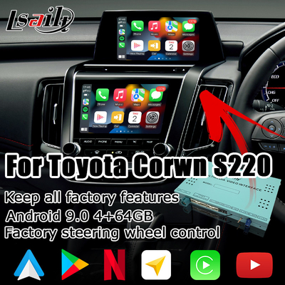 Toyota Crown S220 18-23 Android carplay ไร้สาย android อัพเกรดมัลติมีเดียอัตโนมัติ