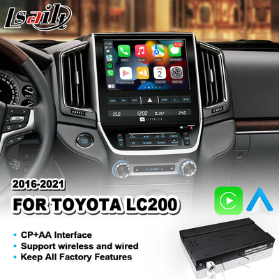 Wireless Carplay Android Auto Interface สำหรับ Toyota Land Cruiser 200 VX VX-R V8 LC200 VXR 2016-2021