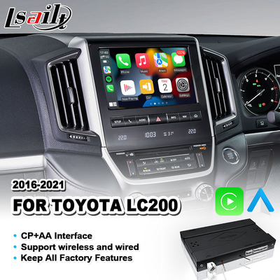 ไร้สาย Android Auto Carplay Inrerface สำหรับ Toyota Land Cruiser 200 GXL Sahara VX VXR VX-R LC200 2016-2021