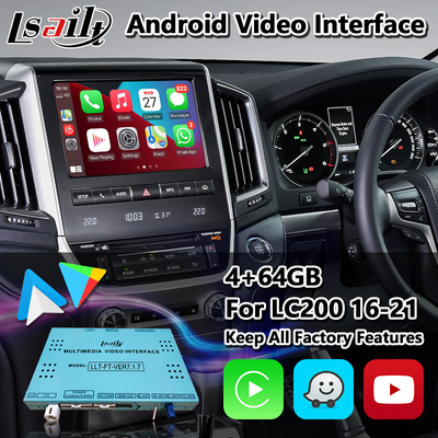 อินเทอร์เฟซวิดีโอ Android Carplay สำหรับ Toyota Land Cruiser LC200 VXR Sahara
