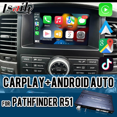 อินเตอร์เฟซ CarPlay แบบไร้สายสําหรับ Nissan Pathfinder R51 Navara D40 2013-2016 Android Auto, CarLife, Mirror Link