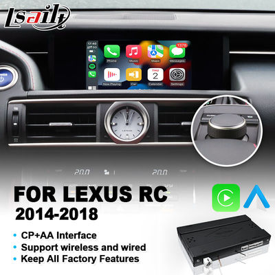 Lsailt อินเทอร์เฟซ Wireless Carplay สำหรับ Lexus RCF RC300 RC200t RC300h RC350 RC Knob Control 2014-2018 IS RX NX