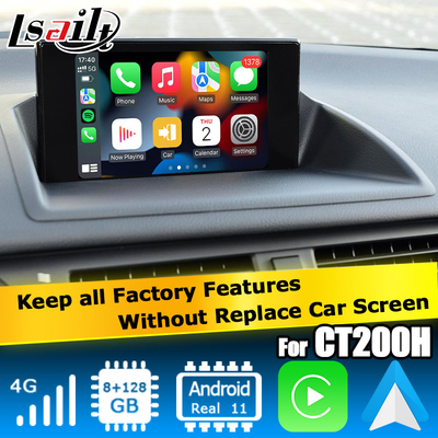 Lexus CT200h แอนดรอยด์ 11 อินเตอร์เฟซวีดีโอ carplay แอนดรอยด์ ออโต้เบสบน Qualcomm 8+128GB