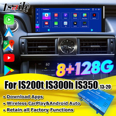 Lsailt 8+128G Qualcomm อินเตอร์เฟซ Android สําหรับ Lexus IS300H IS200t 2013-2021 ด้วย YouTube, NetFlix, Google Play