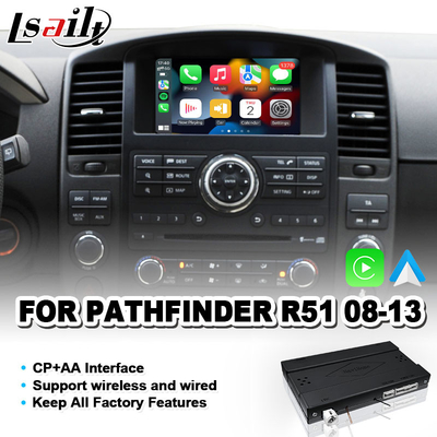 อินเตอร์เฟซการเล่น Carplay แบบไร้สาย Android Auto Integration สําหรับ Nissan Pathfinder R51 Navara D40 2008-2013