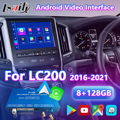 อินเตอร์เฟซวีดีโอมัลติมีเดียสําหรับเครื่องเล่น Android 2016-2021 โตโยต้า แลนด์ครูเซอร์ LC 200 GXL VX VXR VX-R Sahara LC200