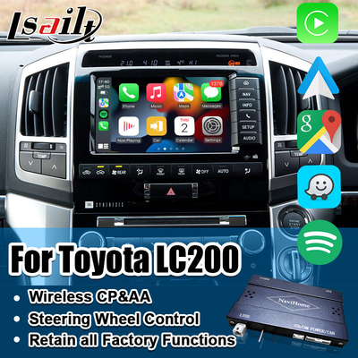 Plug and Play อินเตอร์เฟซ Apple CarPlay สําหรับ Land Cruiser 200 2013-2021 มีหลายภาษา, กล้อง 360, รองรับกล้องหลัง