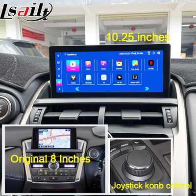 หน้าจอ Lexus Android 8 Core Qualcomm Multimedia Display สำหรับ LEXUS NX200T NX300H 2014-2021 รองรับการควบคุมด้วย Joystick Rotary Knot, YouTube, Google Play, CarPlay