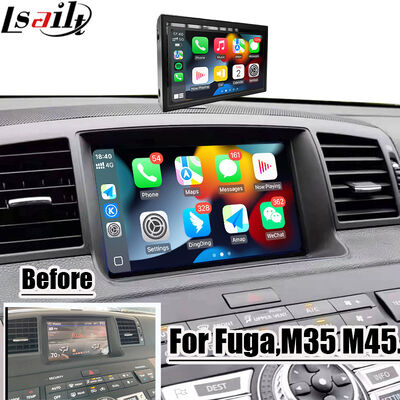 Lsailt 8 นิ้ว CarPlay Screen สําหรับ Nissan Fuga (Y50) Infiniti 350GT 2005-2008 แอนดรอยด์ อัตโนมัติ, กระจกกระจก, จอสัมผัส HD