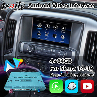 Lsailt Android Car Navigation Video Interface สําหรับ 2014-2019 GMC Sierra 1500 2500 3500 ระบบอินเทลลิงค์
