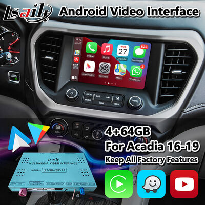 Lsailt Android GPS Navigation System Carplay อินเตอร์เฟสสําหรับ 2016-2019 GMC Acadia Intellilink System