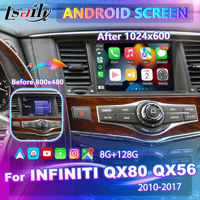 Lsailt Android Carplay มัลติมีเดียจอสําหรับ 2010-2017 อินฟินิตี้ QX80 QX56