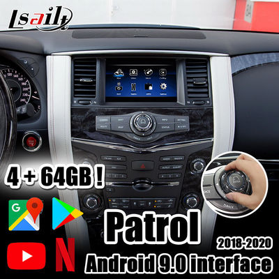 Lsailt 4G Android 9.0 CarPlay &amp; อินเทอร์เฟซวิดีโอมัลติมีเดียพร้อม YouTube, Netflix สำหรับ 2018-2021 Nissan Patrol