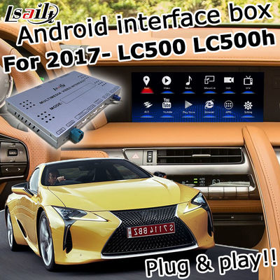 Lexus LC500 LC500h กล่องนำทาง GPS อินเทอร์เฟซวิดีโอตัวเลือก carplay ไร้สายและ android auto youtube Google play