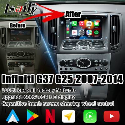 ระบบนำทาง GPS NISSAN อินเทอร์เฟซมัลติมีเดีย Android Carplay 1.8G สำหรับ Infiniti G37 G25