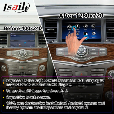 หน้าจอมัลติมีเดียรถยนต์ Lsailt สำหรับ Nissan Patrol Y62 2011-2017 พร้อม Carplay อัตโนมัติ Android ไร้สาย