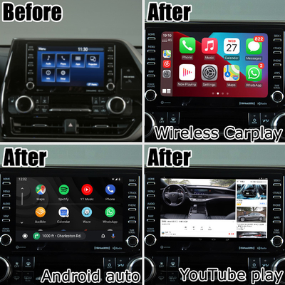 อินเตอร์เฟซการ์วีดีโอรถยนต์ CarPlay แอนดรอยด์ ออโต้ แอนดรอยด์ 13 TOYOTA Highlander