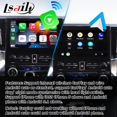 อินเทอร์เฟซมัลติมีเดีย Carplay ไร้สายอัตโนมัติของ Android สำหรับ Toyota Alphard Vellfire JBL