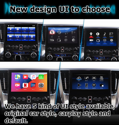อินเทอร์เฟซมัลติมีเดีย Carplay ไร้สายอัตโนมัติของ Android สำหรับ Toyota Alphard Vellfire JBL
