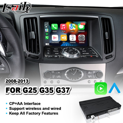อินเตอร์เฟซการเล่นรถยนต์ Android แบบไร้สายสําหรับ Infiniti G25 G35 G37 Skyline 370GT 350GT (V36) ปี 2008-2013