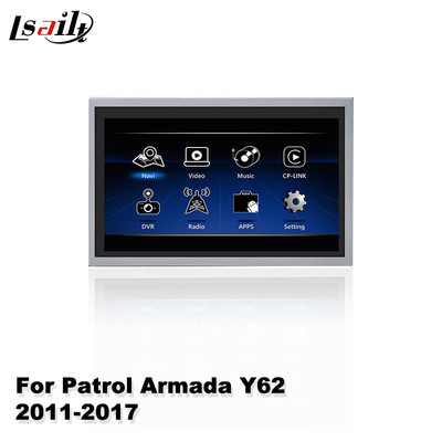 หน้าจอมัลติมีเดียรถยนต์ Lsailt สำหรับ Nissan Patrol Y62 2011-2017 พร้อม Carplay อัตโนมัติ Android ไร้สาย