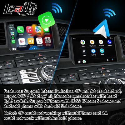 Infiniti M35 M45 Nissan Fuga HD หน้าจอสัมผัสหลายนิ้วอัพเกรด carplay android auto video interface