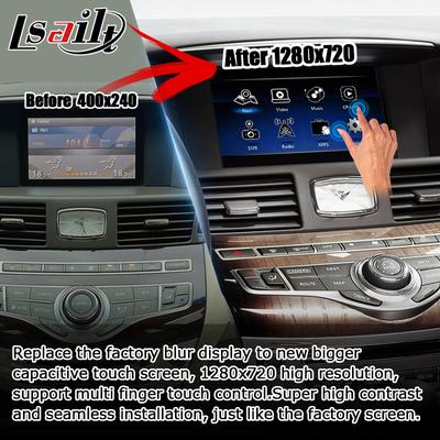 Infiniti Q70 M35 M35h M45 Nissan Fuga Android carplay อัพเกรดระบบสัมผัสหลายนิ้ว
