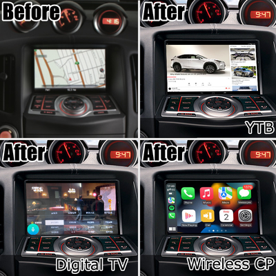 Nissan 370z จอ HD ไม่ทำลาย Youtube ไร้สาย คาร์เพลย์ android อัพเกรดอัตโนมัติ