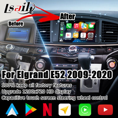 Nissan Elgrand E52 HD muti finger touch หน้าจอ HD อัพเกรด carplay ไร้สาย android auto